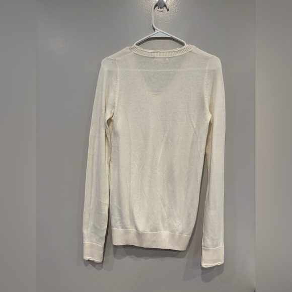 Lacoste V Neck Beige Cream Sweater Colton and cashmere Size 38 - Picture 5 of 9